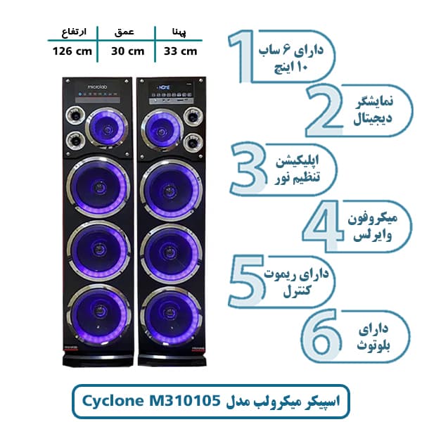 اسپیکر و باند میکرولب مدل M310105 Cyclone سایکلون