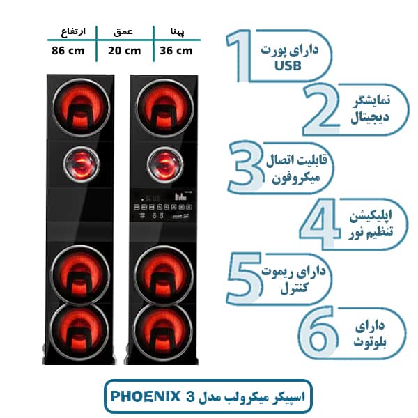 اسپیکر و باند میکرولب مدل فونیکس 3 PHOENIX