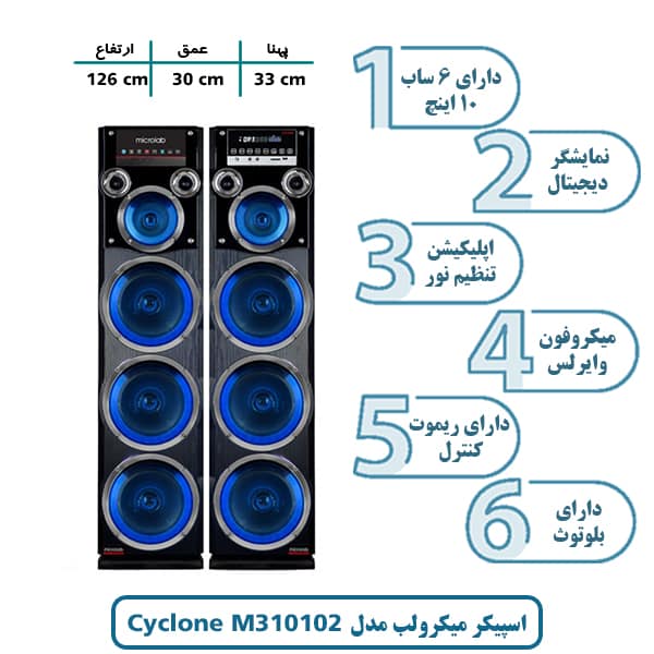 باند و اسپیکر میکرولب مدل M310102 Cyclone سایکلون