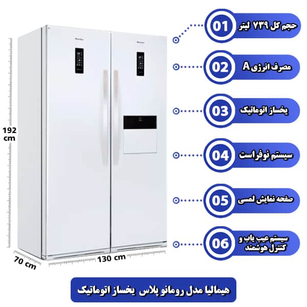 یخچال فریزر دوقلو هیمالیا مدل رومانو پلاس ROMANO PLUSE یخساز اتوماتیک