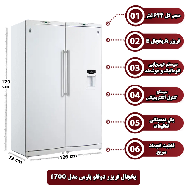 یخچال دوقلو پارس مدل 1700