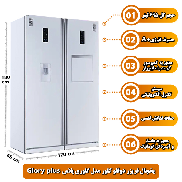 یخچال فریزر دوقلو کلور مدل گلوری پلاس Glory plus