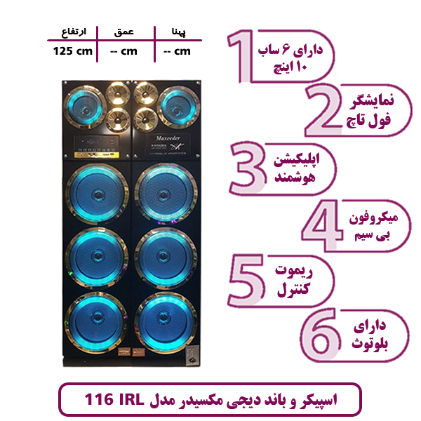 اسپیکر و باند مکسیدر مدل IRL 116 سه ساب 10 اینچ مشکی طلایی