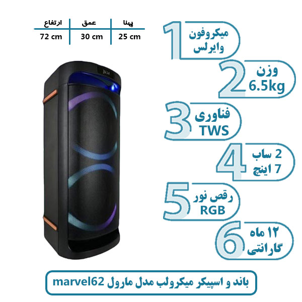 باند و اسپیکر میکرولب مدل مارول marvel 62